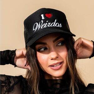 OTTO Black and Red 'I Heart Weirdos' Cap
